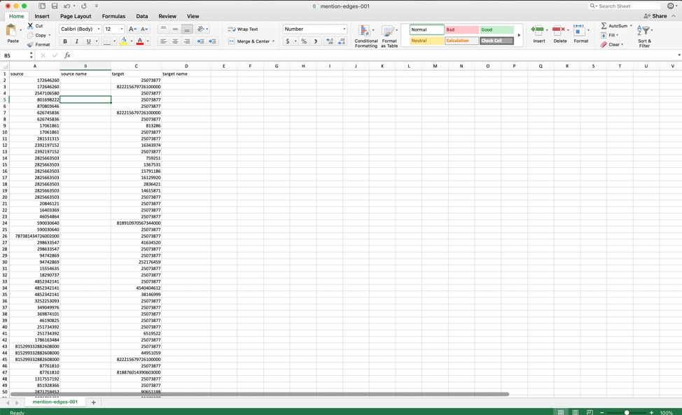 Add a row at the top and a column in the middle, and insert the column names above. This will create target cells for the VLOOKUP outputs, and help us keep track of our data.