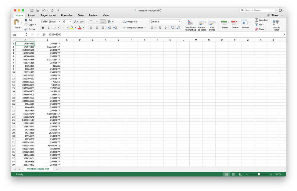 The edges file, preprocessing.