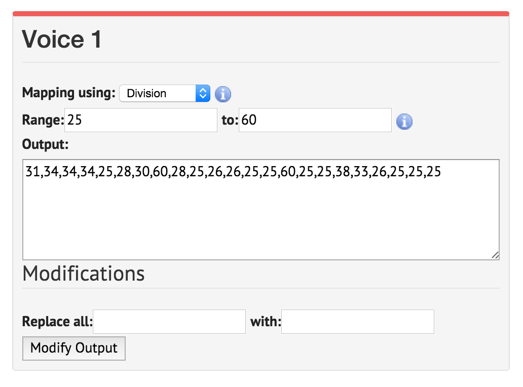 Click into the 'range' box and set it to 25. The values underneath will change automatically. Click into the 'to' box and set it to 60. Click back into the other box; the values will update.