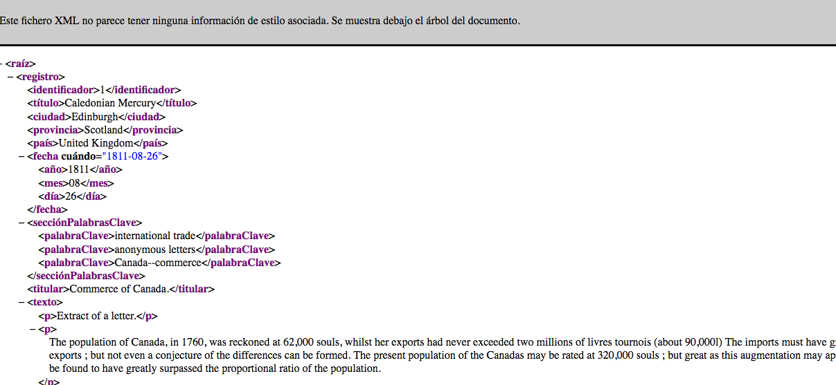 Figura 2: Cómo visualizar el archivo XML