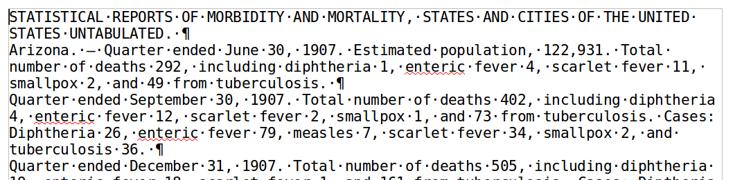 Figure 4: Caractères non imprimables dans LibreOffice